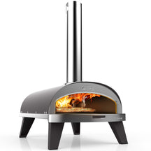 ZiiPa Pizzaofen Piana - Holz befeuert - mit Thermometer - Schiefer - für ø 30 cm Pizzen