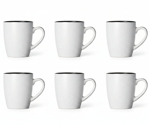 Cosy & Trendy Tassen Speckle Weiß 350 ml - 6 Stück