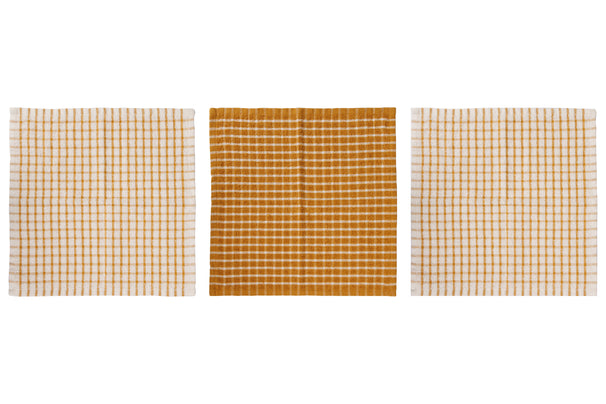Cosy & Trendy Spültuch Stoff Amber Gold 30 x 30 cm - 3-teilig