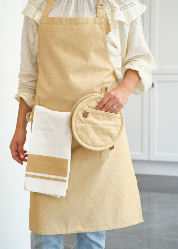 Cosy & Trendy Geschirrtücher Stoff Amber Gold 50 x 70 cm - 3-teilig