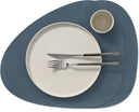 LIND DNA Tischsets Nupo - Leder - Dunkelblau - Curved - 44 x 37 cm - 2 Stück