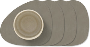 LIND DNA Untersetzer Nupo - Leder - Flintgrau - 13 x 11 cm - 4 Stück