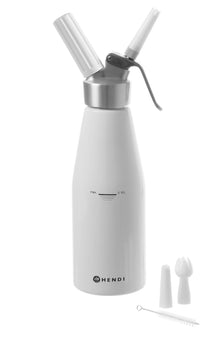 Hendi Sahnespender Weiß 950 ml + Sahnepatronen 10 Stück