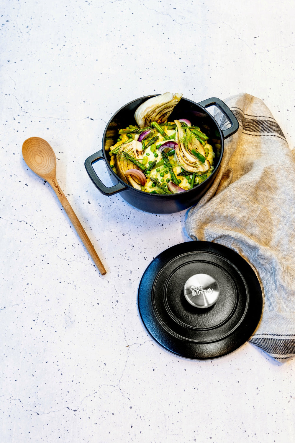 Cosy & Trendy Braadpan met deksel Fontestic Gietijzer Black ø 20 cm / 2.7 Liter - sfeerbeeld 2