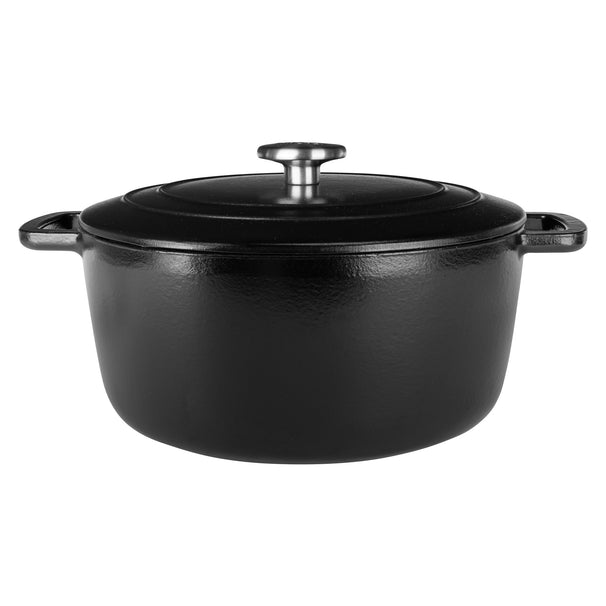 Cosy & Trendy Bräter Fontestic aus Gusseisen, Schwarz, Ø 24 cm / 4,6 Liter – emailliert