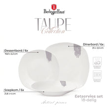 BerlingerHaus Geschirrset Taupe - 18-teilig / 6 Personen - 6 Speiseteller, 6 Frühstücksteller und 6 Suppenteller