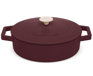 BerlingerHaus Schmorfanne / Sauteuse Matt Bordeaux - Gusseisen - ø 26 cm - geeignet für alle Wärmequellen - emaillierte Antihaftbeschichtung