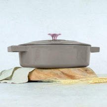 BerlingerHaus Schmorfanne / Sauteuse Taupe - Gusseisen - ø 26 cm - geeignet für alle Wärmequellen - emaillierte Antihaftbeschichtung