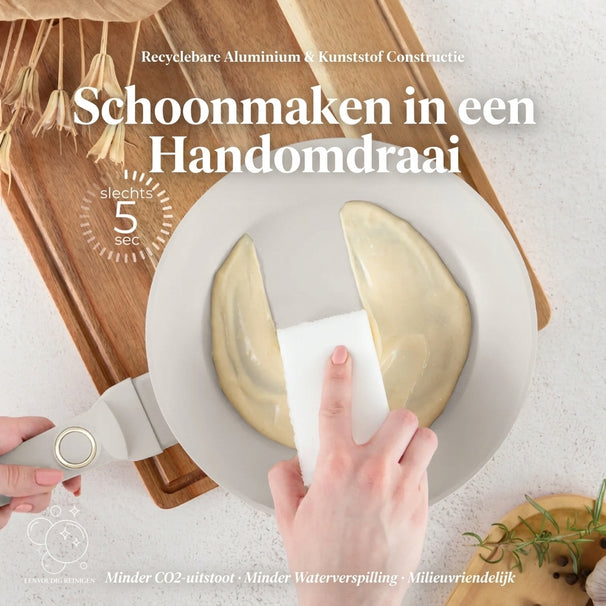 BerlingerHaus Bratpfanne Matt Crème ø 24 cm - geeignet für alle Wärmequellen - Standard Antihaftbeschichtung