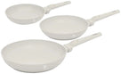 BerlingerHaus Bratpfannenset Matt Creme 3-Teilig - ø 20, 24 & 28 cm - geeignet für alle Wärmequellen - Standard Antihaftbeschichtung