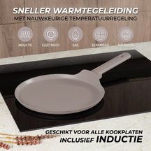 BerlingerHaus Pfannkuchenpfanne Taupe ø 28 cm - geeignet für alle Wärmequellen - Standard Antihaftbeschichtung
