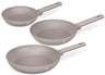 BerlingerHaus Bratpfannenset Taupe 3-Teilig - ø 20, 24 & 28 cm - geeignet für alle Wärmequellen - Standard Antihaftbeschichtung