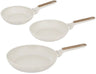 BerlingerHaus Bratpfannenset Nordic Mat Crème 3-Teilig - ø 20, 24 & 28 cm - geeignet für alle Wärmequellen - Standard Antihaftbeschichtung