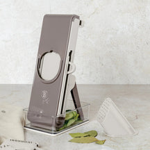 BerlingerHaus Mandoline / Gemüseschneider Taupe - mit Auffangbehälter