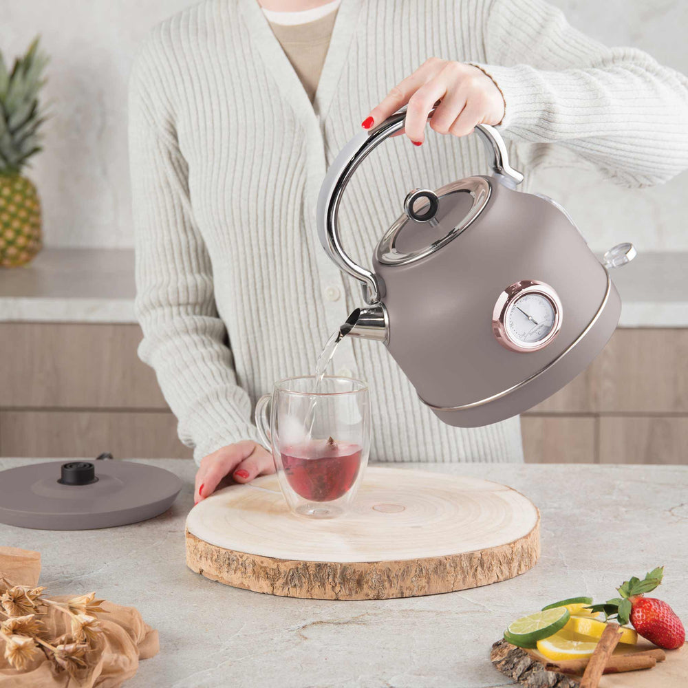 BerlingerHaus Wasserkocher Taupe - mit Thermometer - 1,7 Liter - 2200W