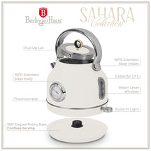 BerlingerHaus Wasserkocher Matt Crème - mit Thermometer - 1.7 Liter - 2200W