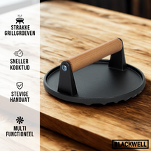Blackwell Gusseisen Hamburgerpresse / Smash Burger Presse / Grillpresse / Fleischpresse - Gusseisen - ø 18 cm
