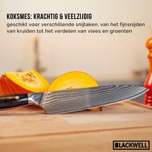 Blackwell Messerset (Kochmesser + Gemüsemesser + Schälmesser) – Japanischer Stil – 67 Lagen Damaszenerstahl – VG10 – 3-teilig