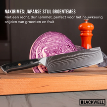 Blackwell Messerset (Kochmesser + Gemüsemesser + Schälmesser) – Japanischer Stil – 67 Lagen Damaszenerstahl – VG10 – 3-teilig