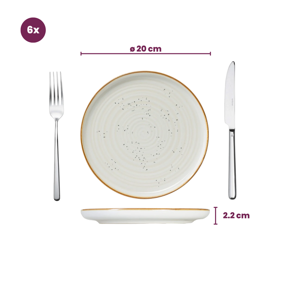 Cosy & Trendy Frühstücksteller Baltic Vanilla ø 20 cm - 6 Stück