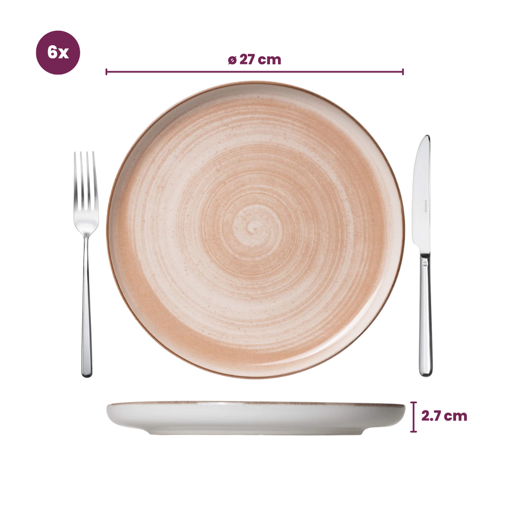 Cosy & Trendy Geschirrset Baltic Peach - 18-teilig / 6 Personen