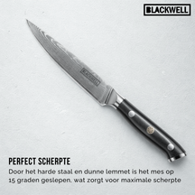 Blackwell Büromesser im japanischen Stil - 67-lagiger Damaststahl - VG10 - 12,5 cm
