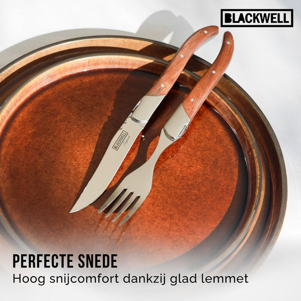 Blackwell Steakbesteck Laguiole - Steakmesser & Steakgabeln - Rosenholz - 12 Stück
