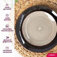 Cookinglife Frühstücksteller / Dessertteller Delice Grau ø 19 cm - 6 Stück