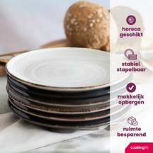 Cookinglife Frühstücksteller / Dessertteller Delice Grau ø 19 cm - 6 Stück