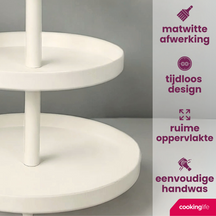 Cookinglife Metall Etagere  creme ø 20, 25 & 30 cm - 3-stöckig - 55 cm hoch