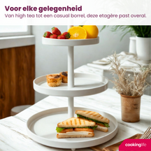 Cookinglife Metall Etagere  creme ø 20, 25 & 30 cm - 3-stöckig - 55 cm hoch