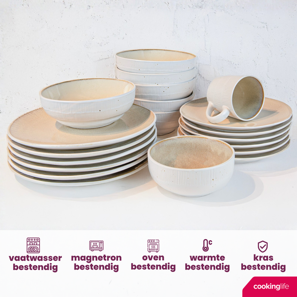 Cookinglife Kommen Nola Sand ø 14 cm - 6 Stuks