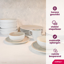 Cookinglife Dinerplatten Nola Sand ø 27 cm - 6 Stück