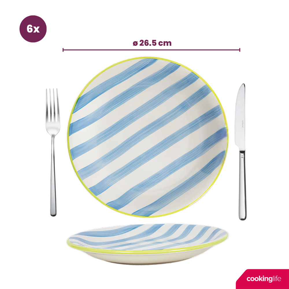 Cookinglife Geschirrset Summer Vibes 18-teilig / 6 Personen - 6 Speiseteller, 6 Frühstücksteller und 6 Suppenteller