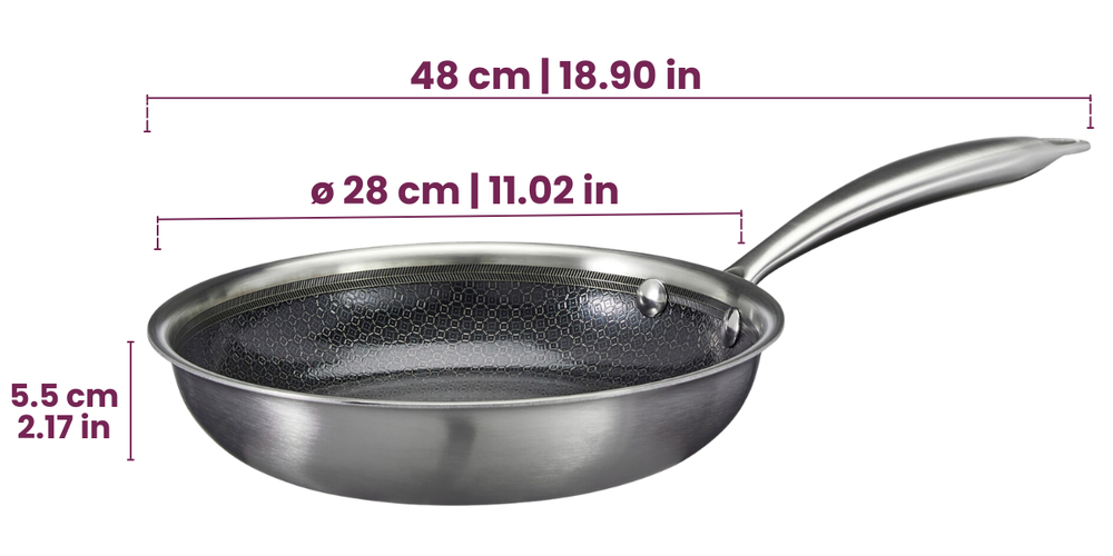 Cookinglife Bratpfannenset HexaCook Hybride Pfanne 2-teilig - ø 24 & 28 cm - NON STICK - geeignet für alle Wärmequellen - keramische Antihaftbeschichtung