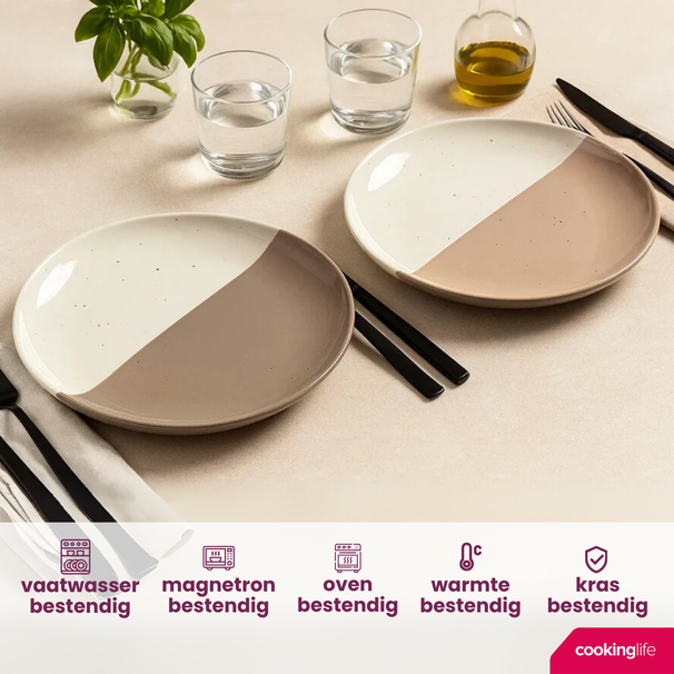 Cookinglife Frühstücksteller / Dessertteller Lehm ø 18,5 cm - 6 Stück