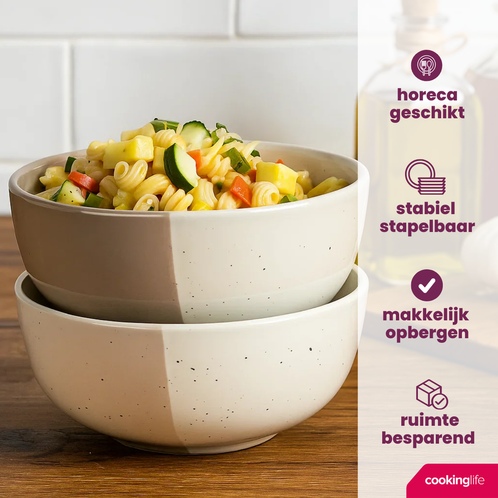 Cookinglife Suppenschalen / Schalen Leem ø 15 cm - 6 Stück