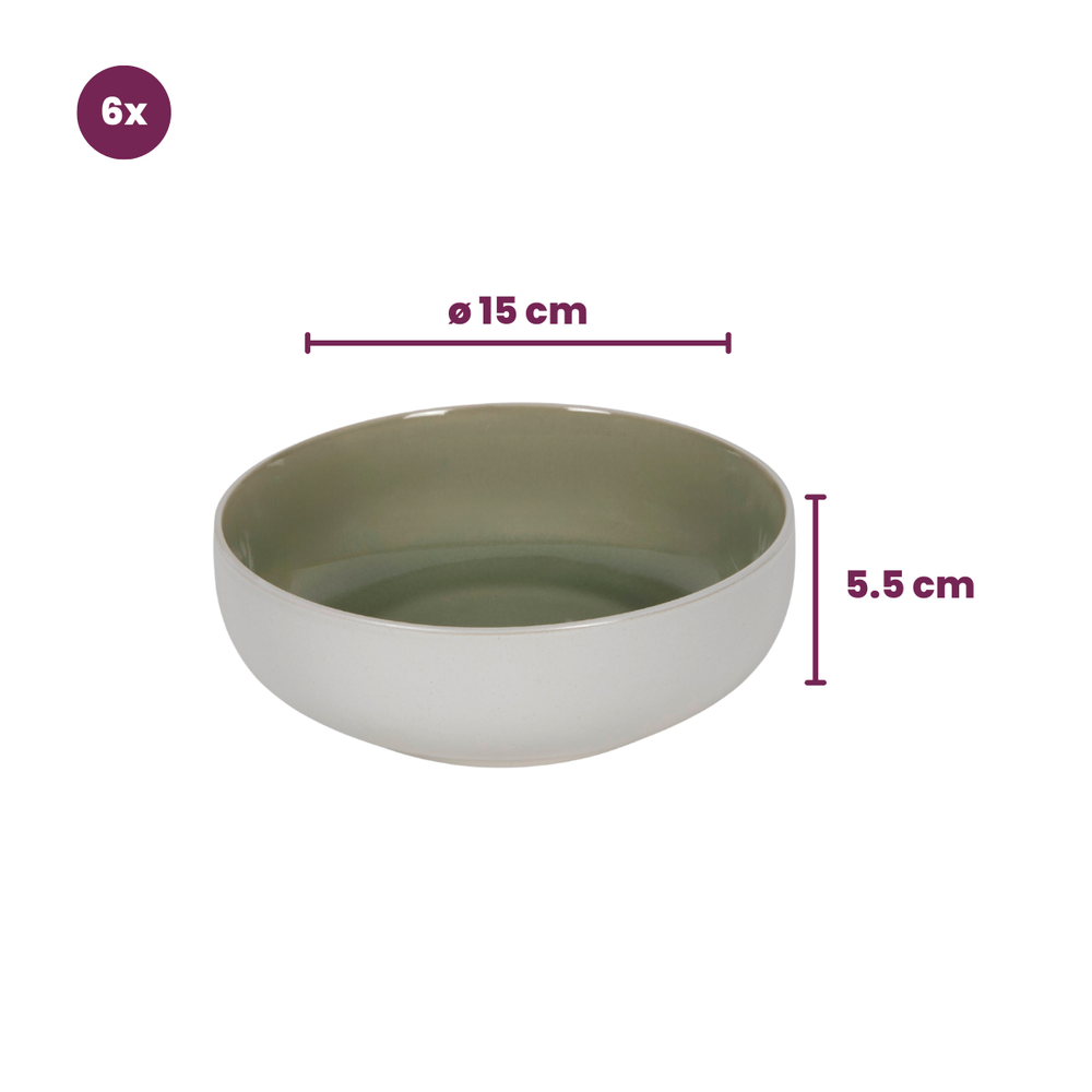 Cookinglife Suppenschalen / Schalen Mosgrün ø 16,5 cm - 6 Stück
