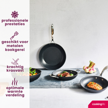 Cookinglife Pfannenset Revolt 3-teilig - Wokpfanne ø 28 cm + Bratpfanne ø 24 & 28 cm - geeignet für alle Wärmequellen - keramische Antihaftbeschichtung