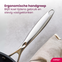 Cookinglife Pfannenset Revolt 3-teilig - Wokpfanne ø 28 cm + Bratpfanne ø 24 & 28 cm - geeignet für alle Wärmequellen - keramische Antihaftbeschichtung
