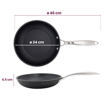 Cookinglife Pfannenset Revolt 3-teilig - Wokpfanne ø 28 cm + Bratpfanne ø 24 & 28 cm - geeignet für alle Wärmequellen - keramische Antihaftbeschichtung
