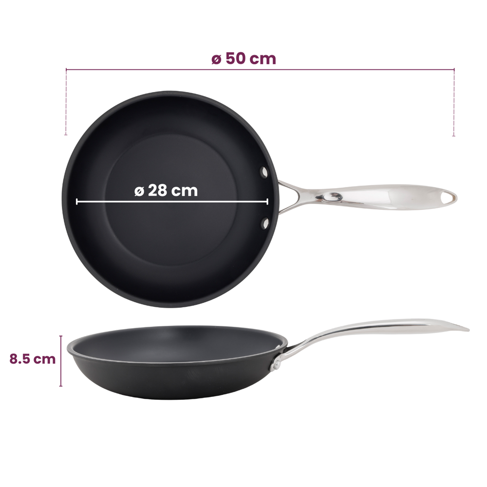 Cookinglife Pfannenset Revolt 3-teilig - Wokpfanne ø 28 cm + Bratpfanne ø 24 & 28 cm - geeignet für alle Wärmequellen - keramische Antihaftbeschichtung
