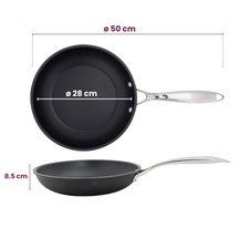 Cookinglife Pfannenset Revolt 3-teilig - Wokpfanne ø 28 cm + Bratpfanne ø 24 & 28 cm - geeignet für alle Wärmequellen - keramische Antihaftbeschichtung