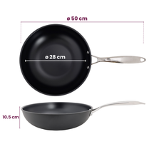 Cookinglife Pfannenset Revolt 3-teilig - Wokpfanne ø 28 cm + Bratpfanne ø 24 & 28 cm - geeignet für alle Wärmequellen - keramische Antihaftbeschichtung