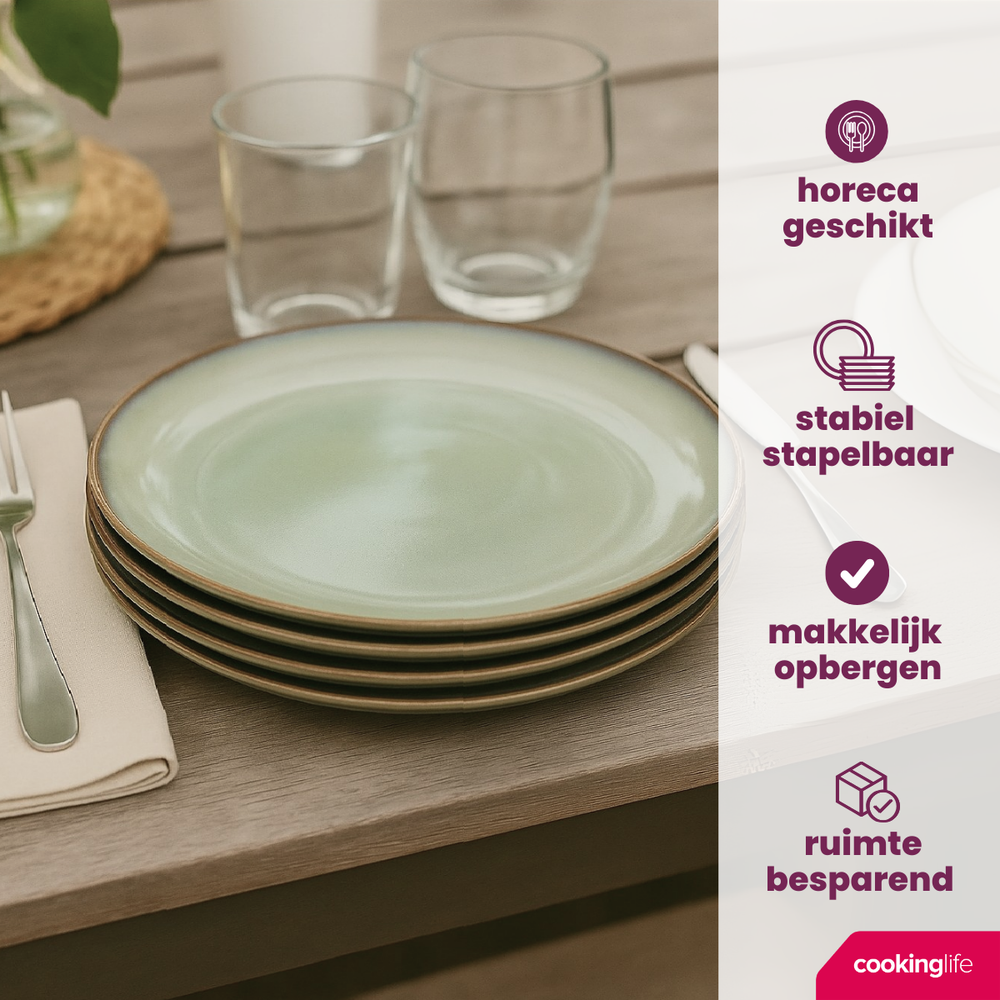 Cookinglife Speiseteller Sabi Grün ø 26 cm - 6 Stück