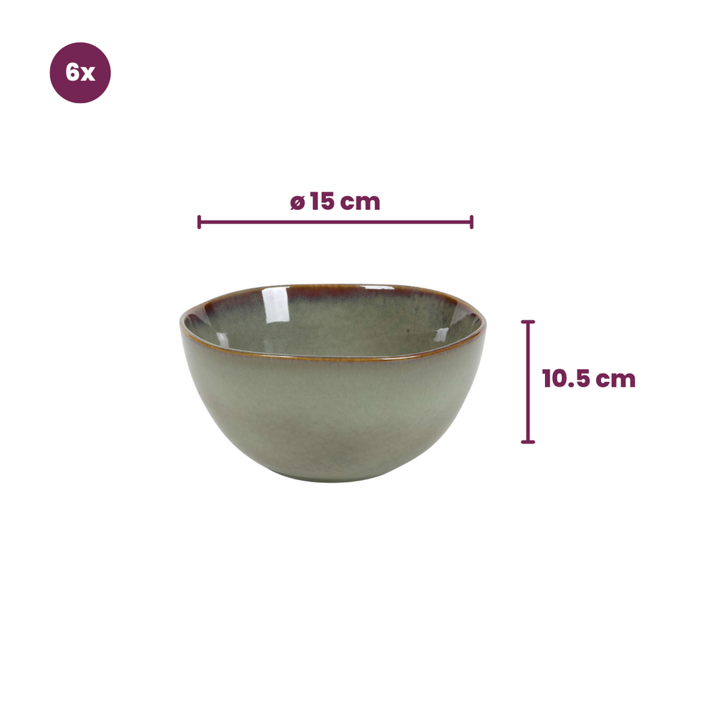 Cookinglife Suppenschalen / Schalen Sabi Grün ø 15 cm - 6 Stück