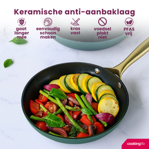 Cookinglife Bratpfannenset Style Grün Ø 24 und 28 cm – geeignet für alle Wärmequellen – keramische Antihaftbeschichtung