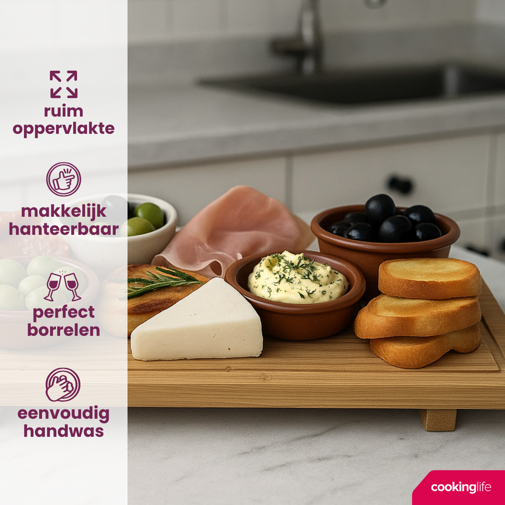 Cookinglife Servierbrett Tapas-Brett - Bambus - 58 x 19 cm