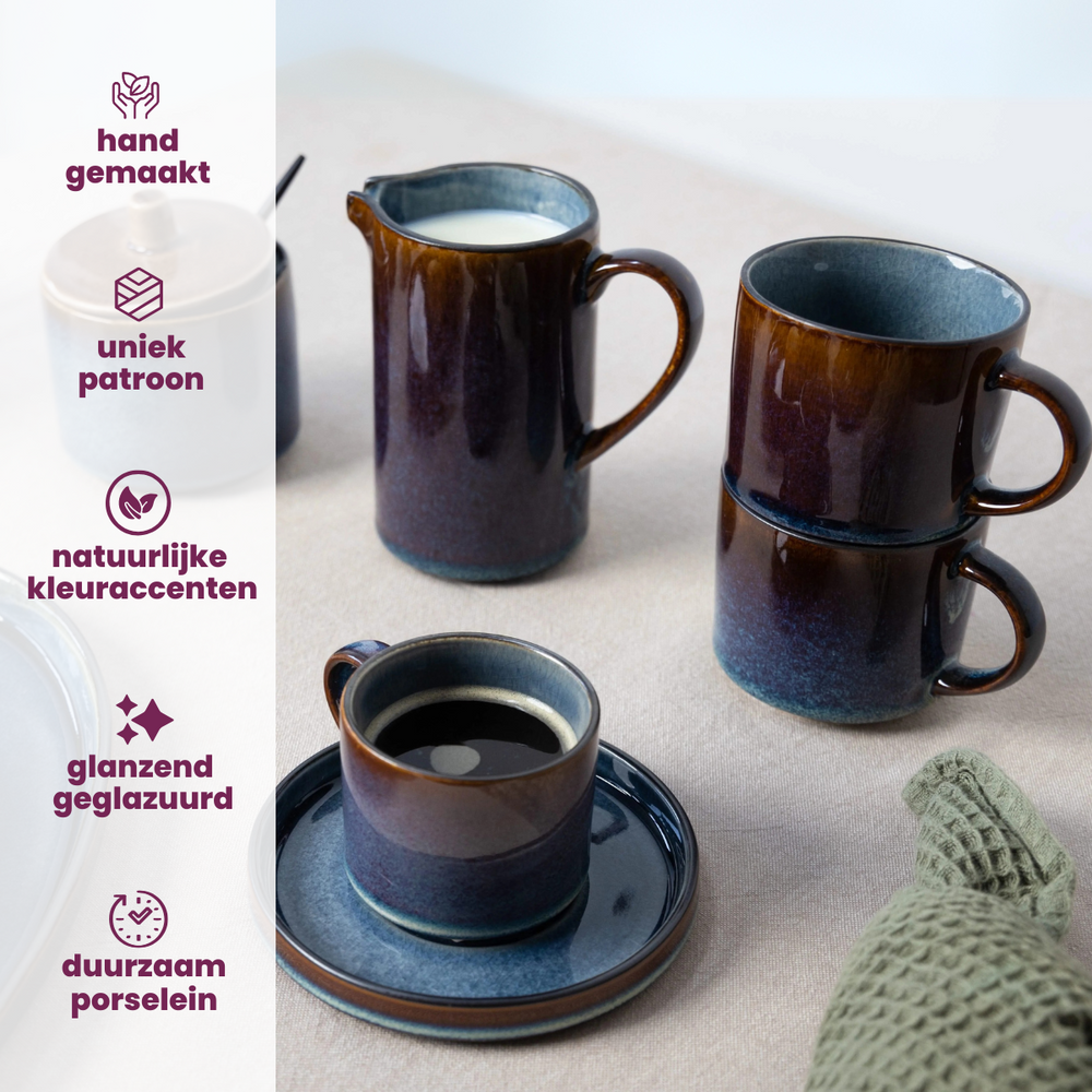 Cosy & Trendy Tassen / Becher Quintana Blue - 450 ml - 4 Stück