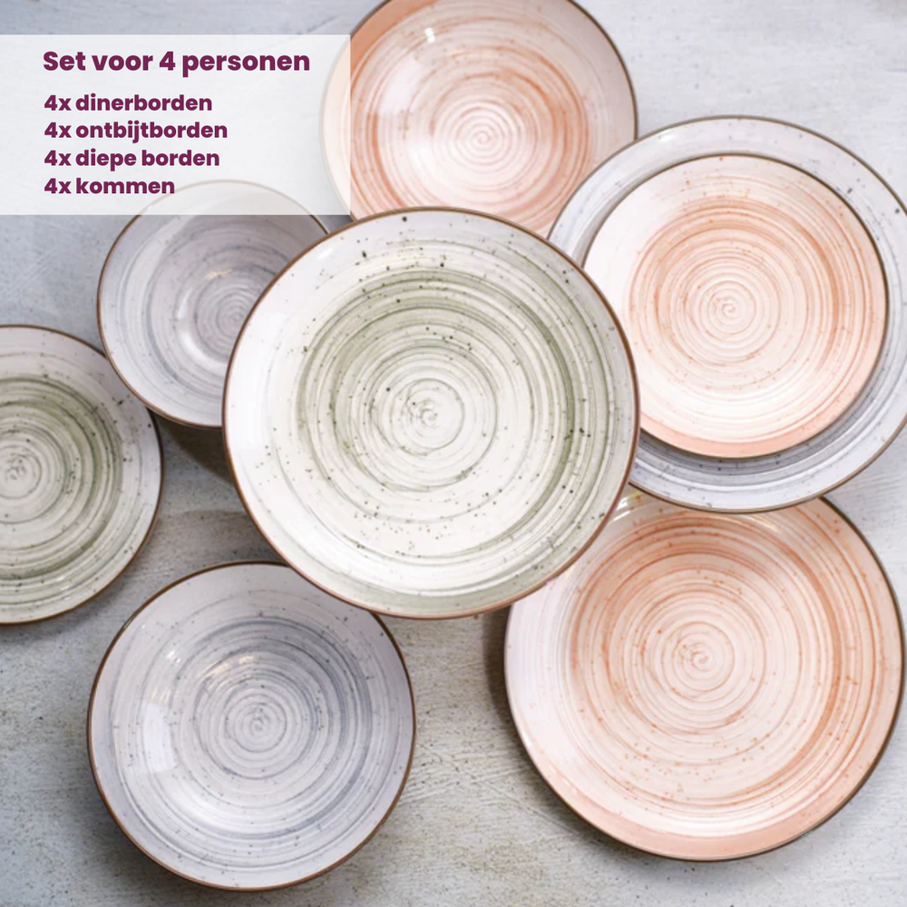 Cosy & Trendy Geschirrset Sintra Dusty Blue 16-teilig / 4 Personen